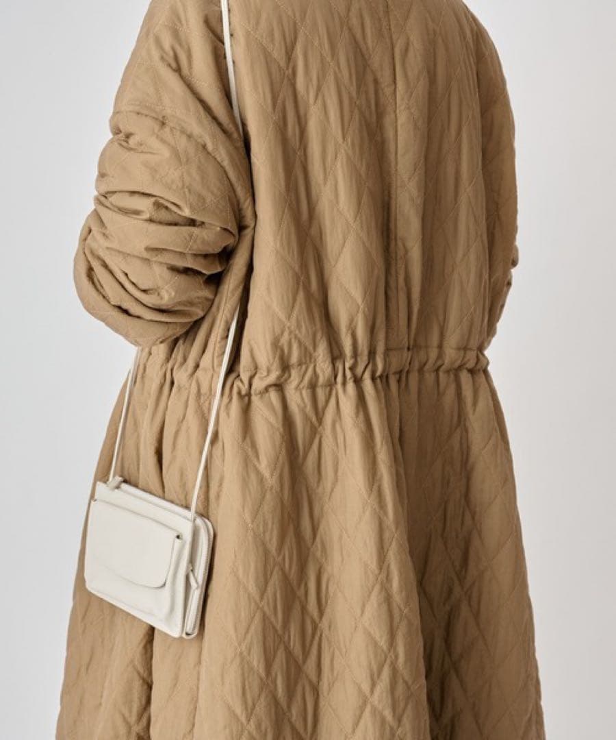 BEARDSLEY ビアズリー バルーン袖キルティングフレアーコート ベージュ