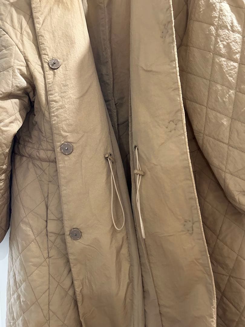 BEARDSLEY ビアズリー バルーン袖キルティングフレアーコート ベージュ