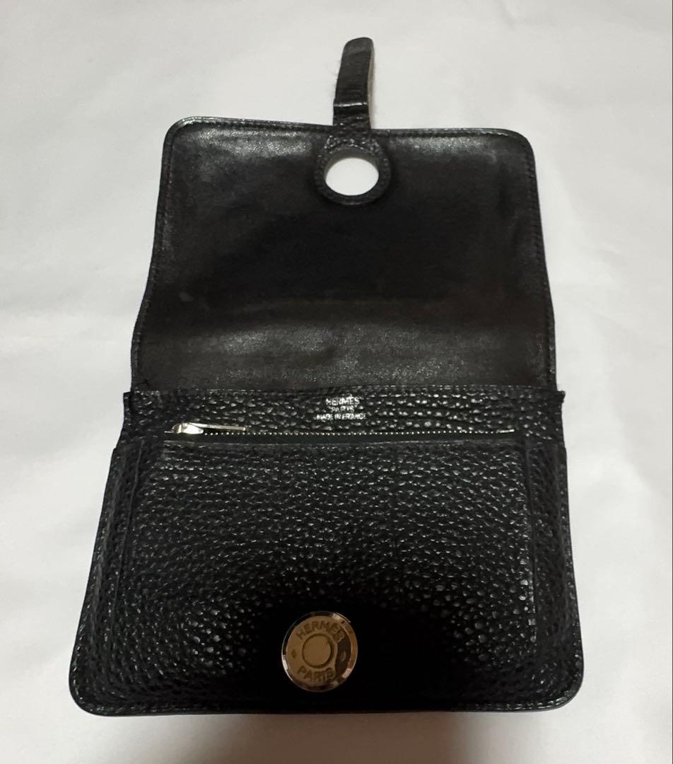 エルメス HERMES トゴ ドゴンコンパクト 二つ折り財布　ブラック