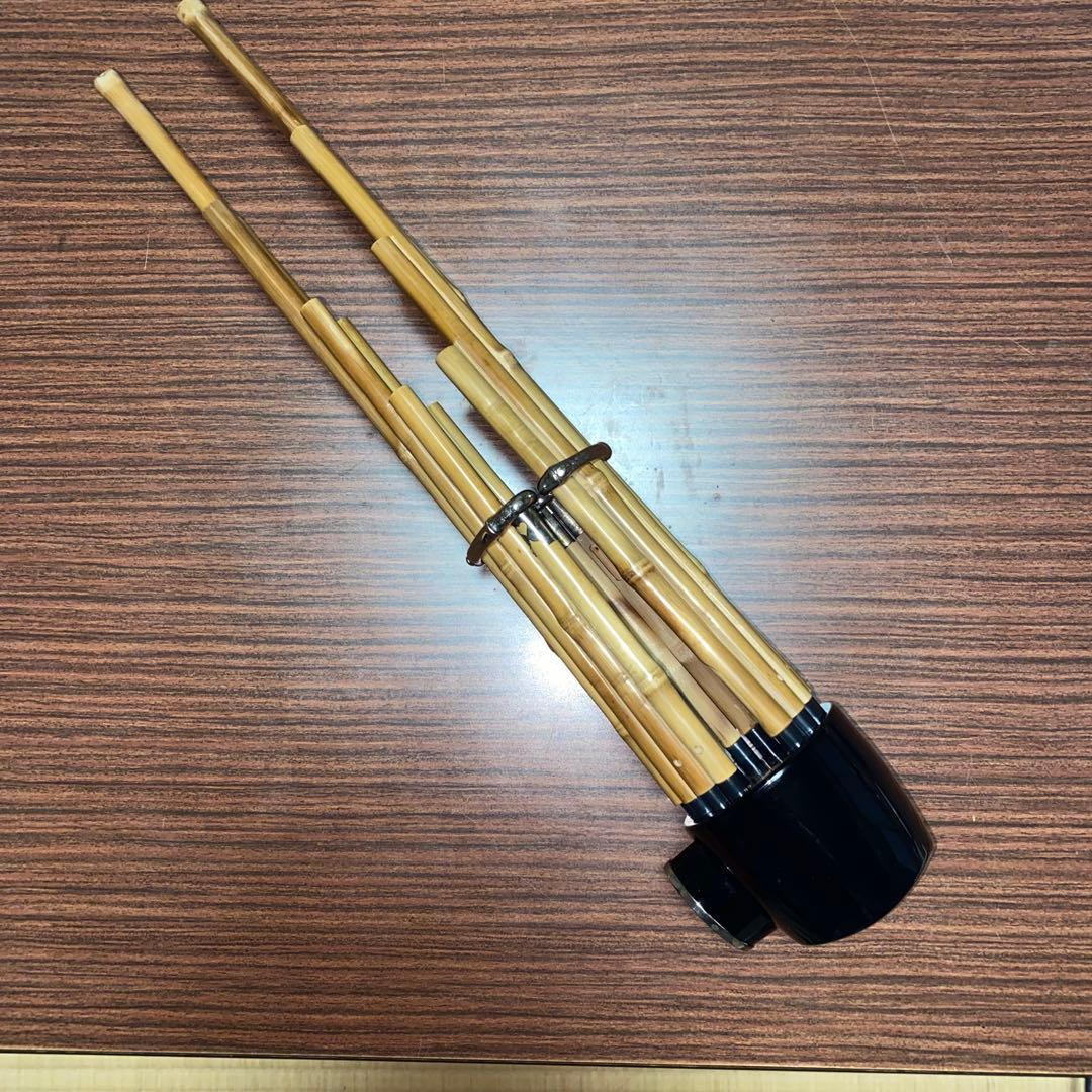 雅楽　鳳笙　竹造り　頭と根継プラスチック製　洗い調律済み