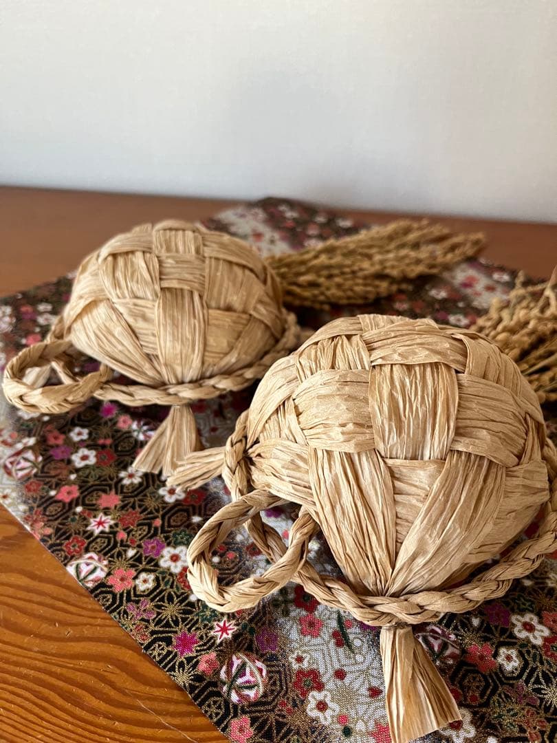 正月　インテリア装飾　しめ縄　亀　縁起　正月飾り　干支　藁馬