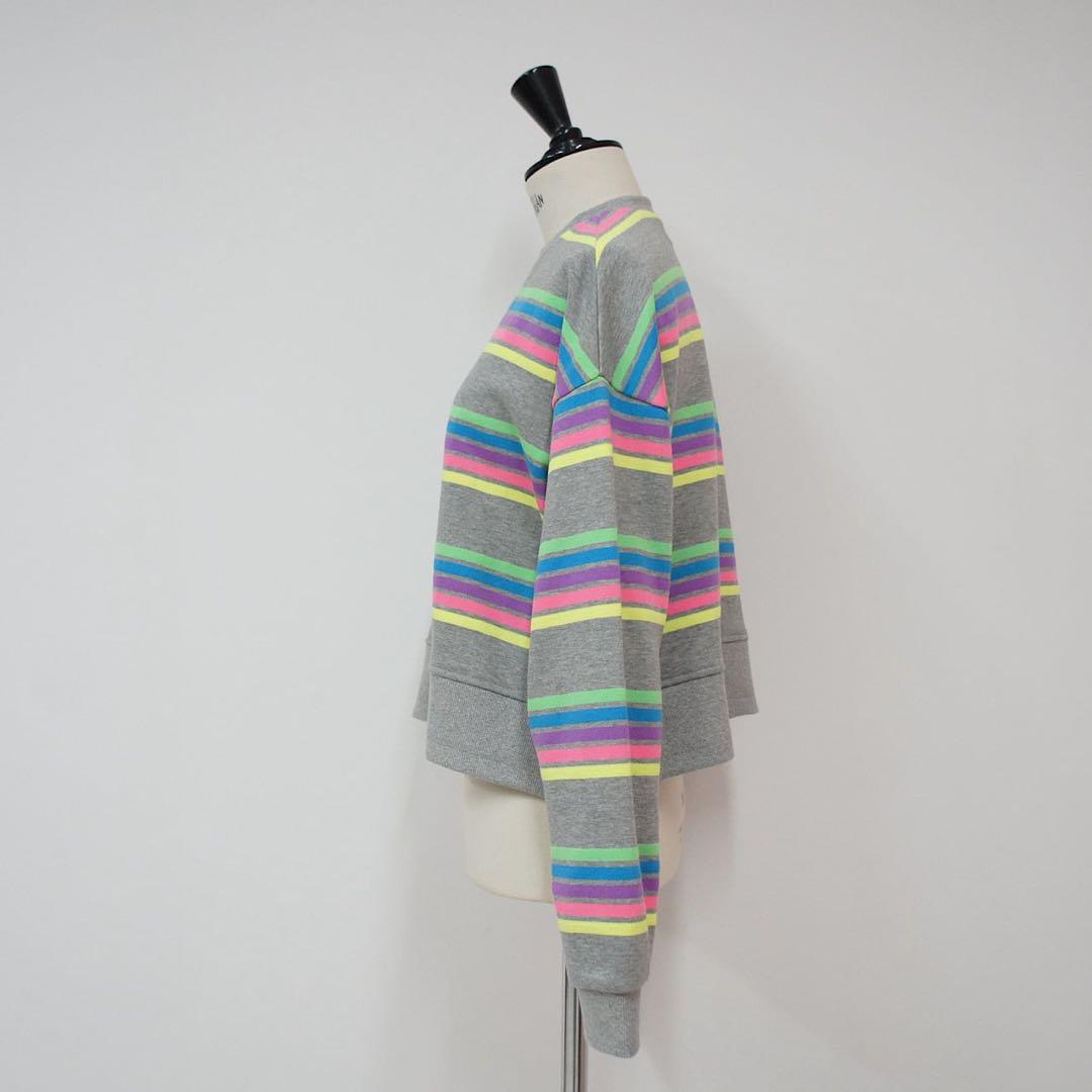 リンカブル　カラフルストライプ クロップドスウェット