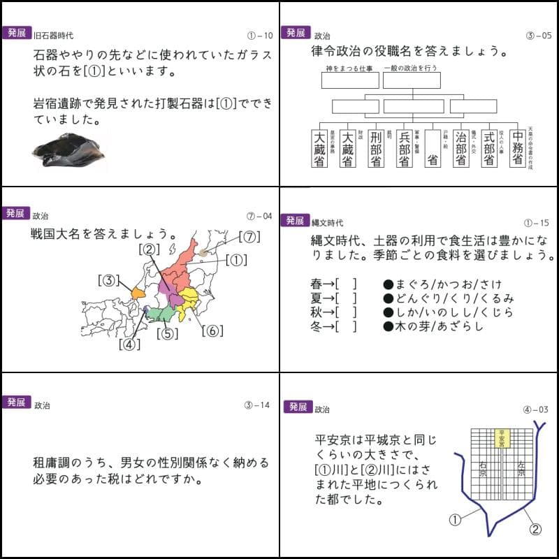 中学受験　歴史　暗記カード　中学入試　予習シリーズ　コアプラス