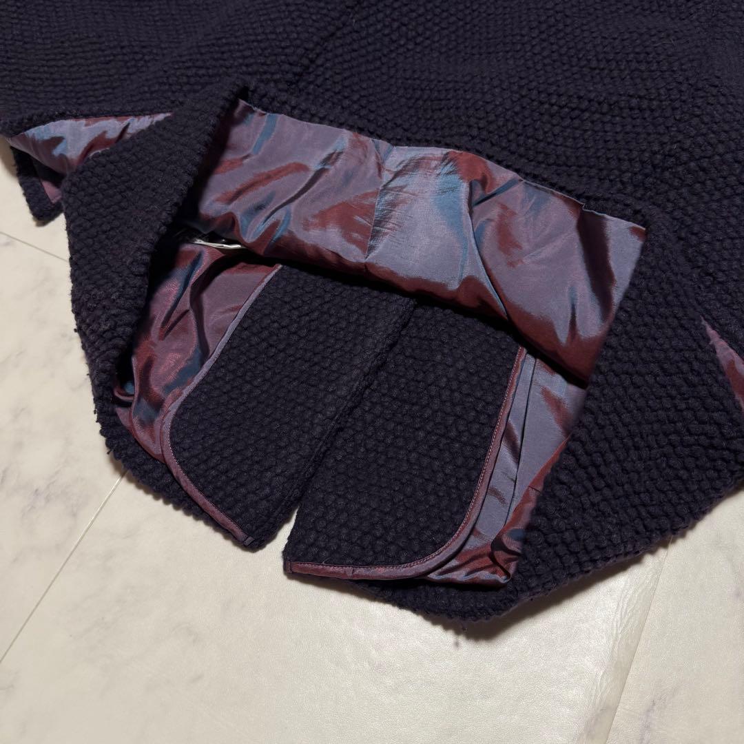 シビラ ポンチョ ケープ コート アウター フレア袖 ワッフル素材 パープル M