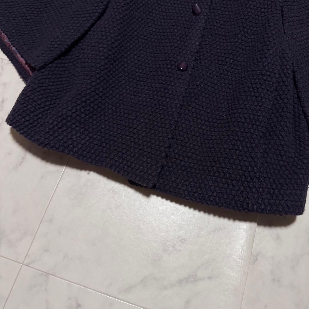 シビラ ポンチョ ケープ コート アウター フレア袖 ワッフル素材 パープル M