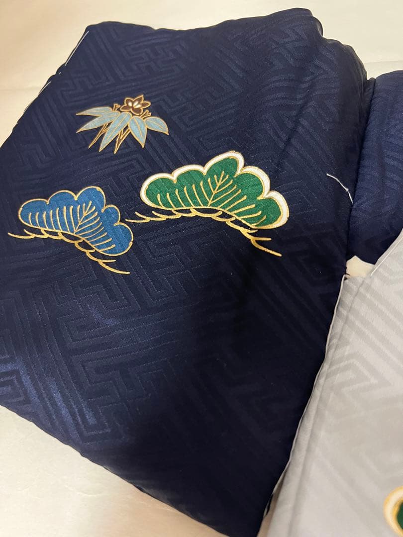 未使用品 正絹綿入りでんち着物セット男児