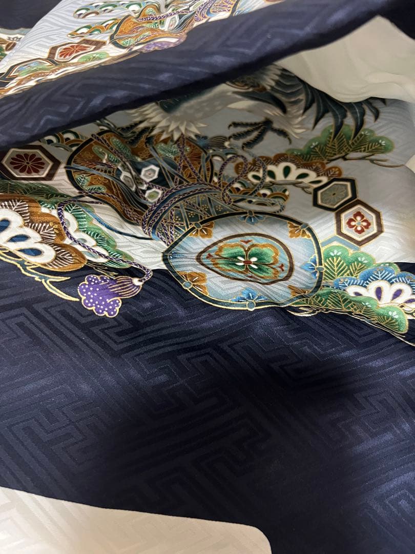 未使用品 正絹綿入りでんち着物セット男児