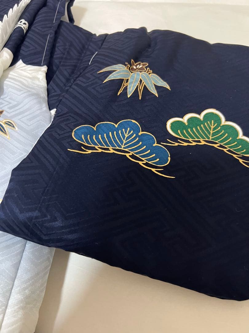 未使用品 正絹綿入りでんち着物セット男児