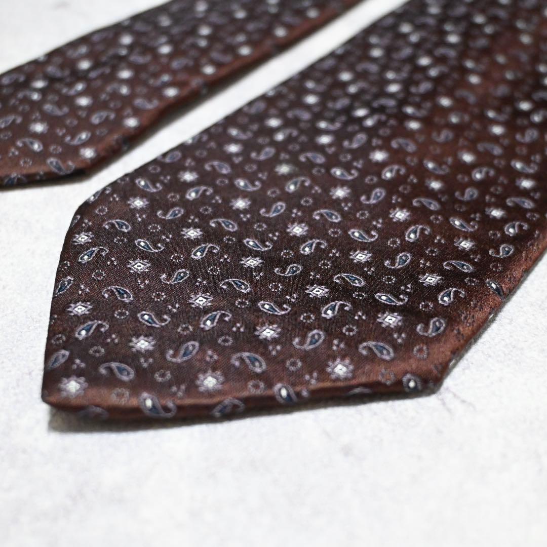 タイユアタイ ネクタイ ペイズリー ダークブラウン 肉厚