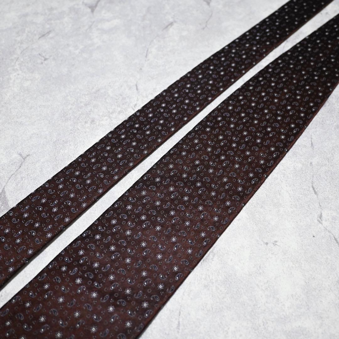 タイユアタイ ネクタイ ペイズリー ダークブラウン 肉厚