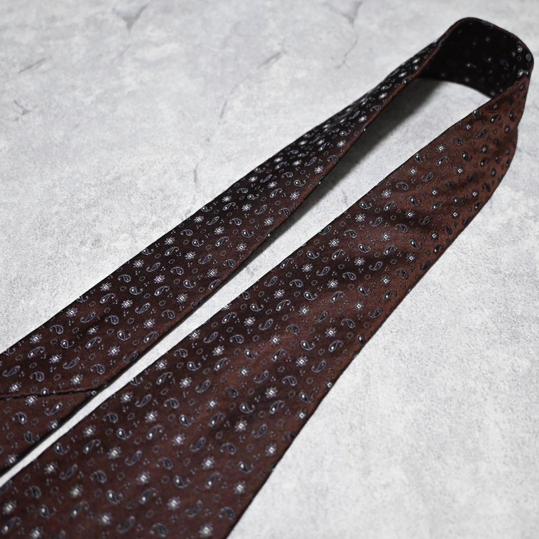 タイユアタイ ネクタイ ペイズリー ダークブラウン 肉厚