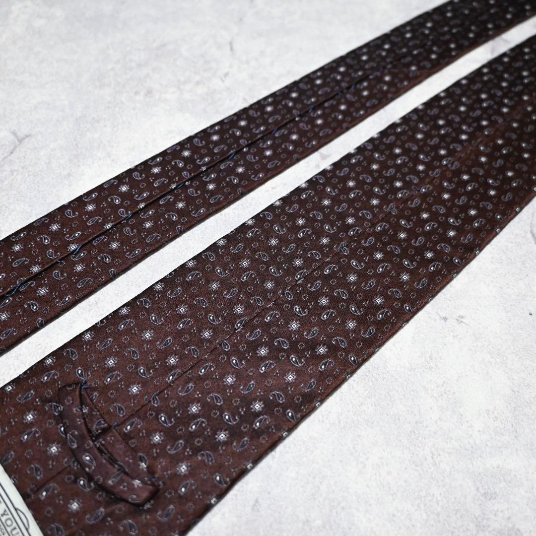 タイユアタイ ネクタイ ペイズリー ダークブラウン 肉厚