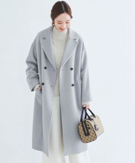 ルクールブラン ウールモッサダブルチェスターコート Mサイズ相当 美品