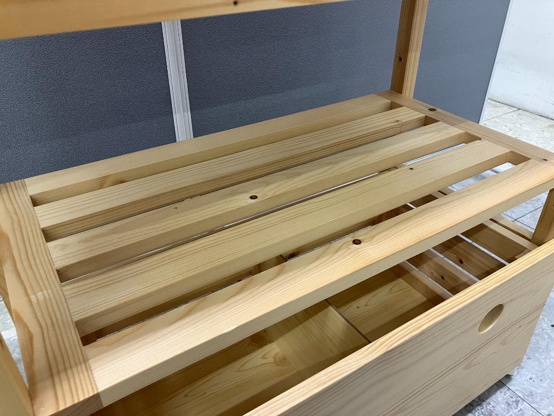 LOWYA キッチンワゴン キャスター付き ナチュラル