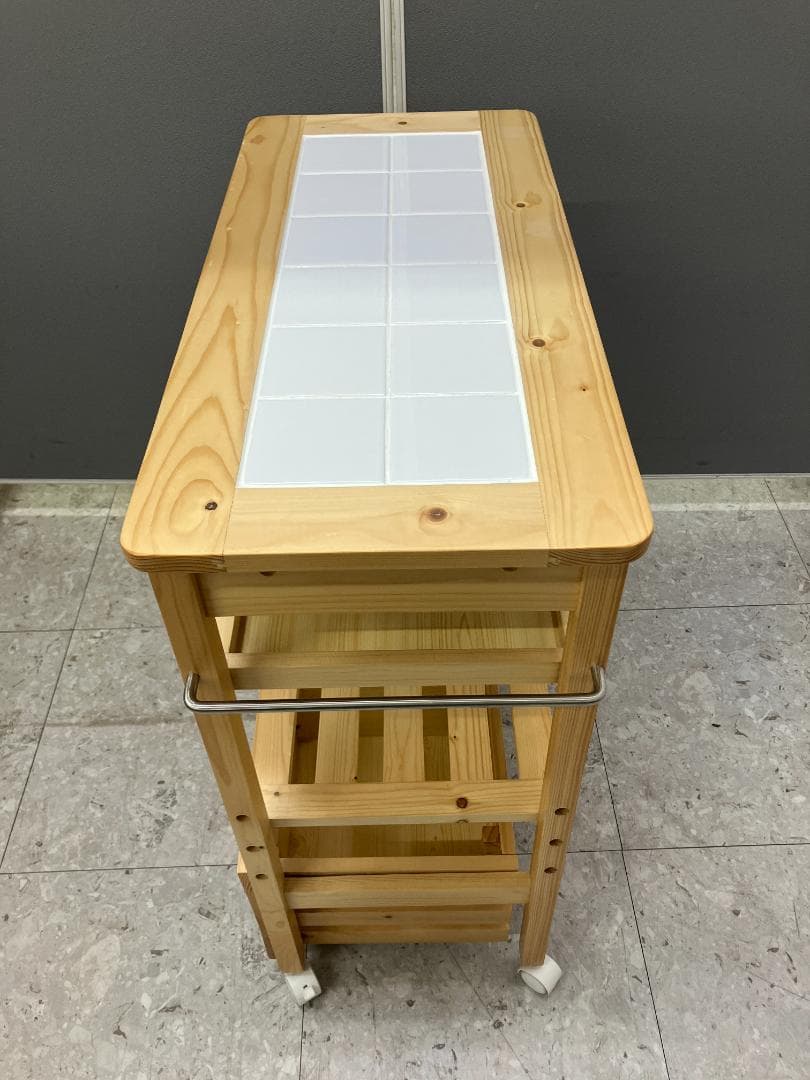 LOWYA キッチンワゴン キャスター付き ナチュラル