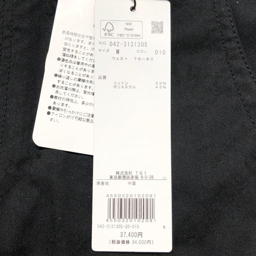 ○★新品未使用　St ANDREWS　クロッシングロゴジャガードパンツ　M　黒