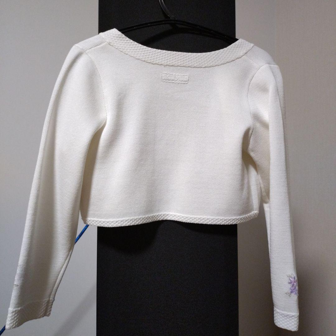 メゾピアノ　ピンク 花柄刺繍 ドレス 120cm カーディガンセット