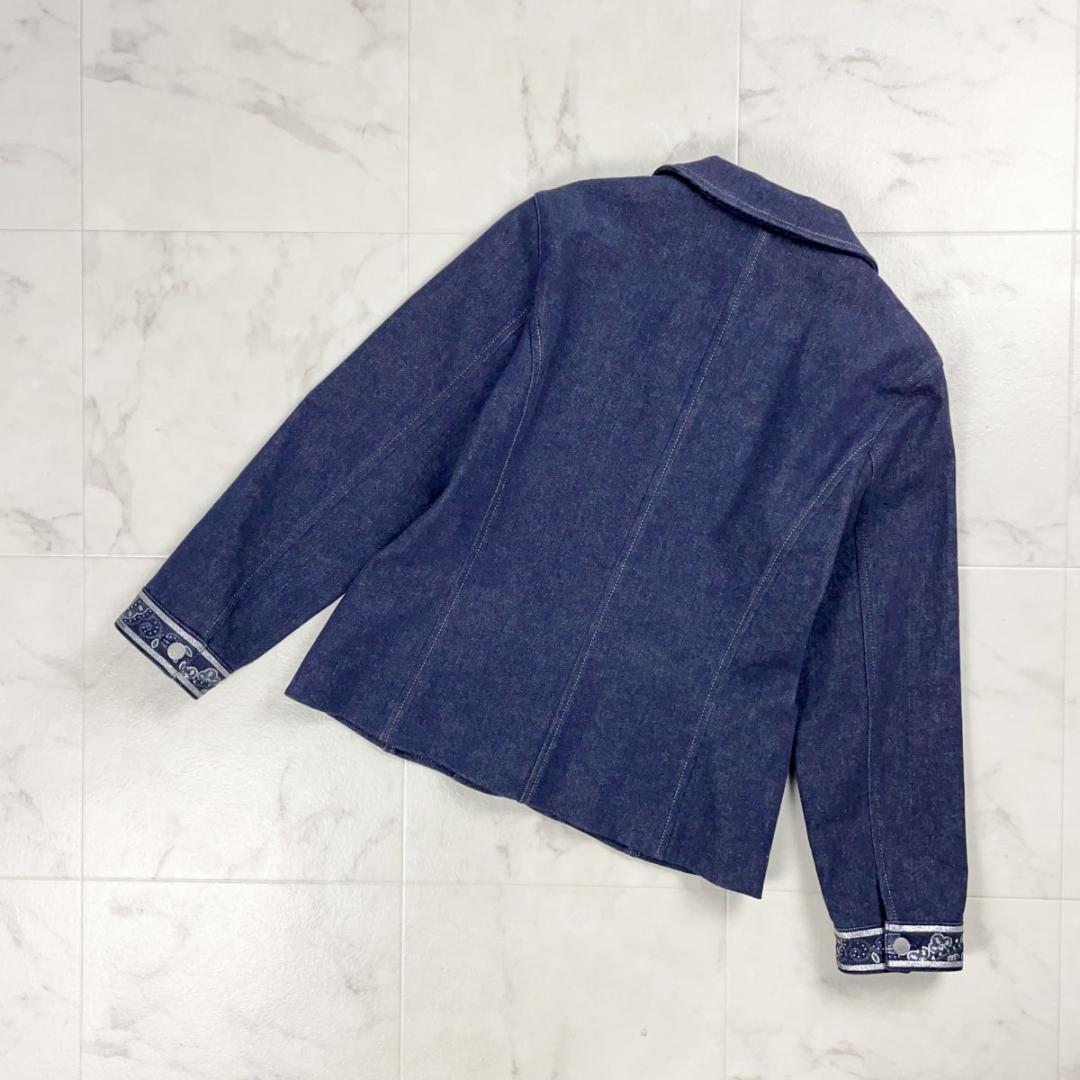 極美品 LEONARD デニムテーラードジャケット ラメ サイズ11*JD88