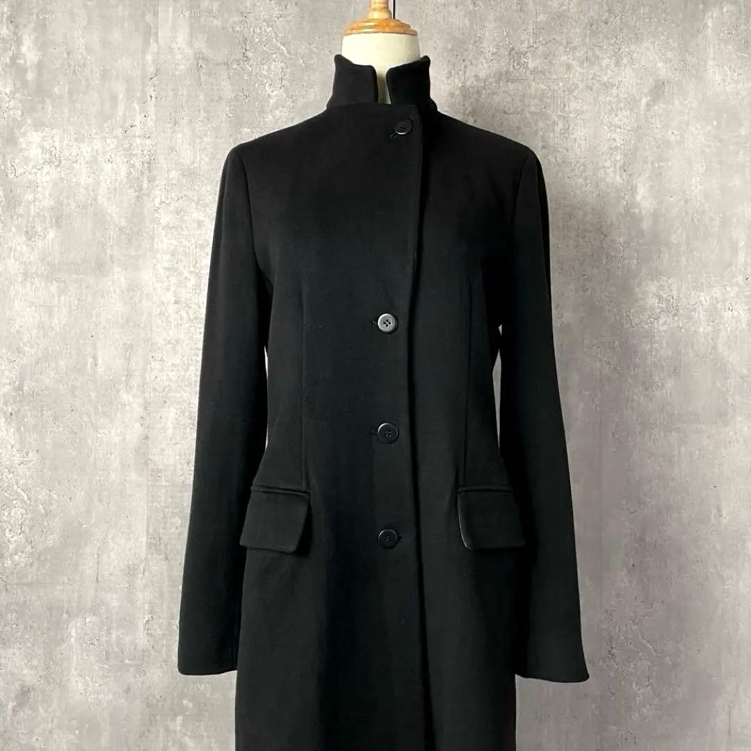 【高級】 アルマーニコレッツィオーニ ウール ロングコート イタリア製 黒 44