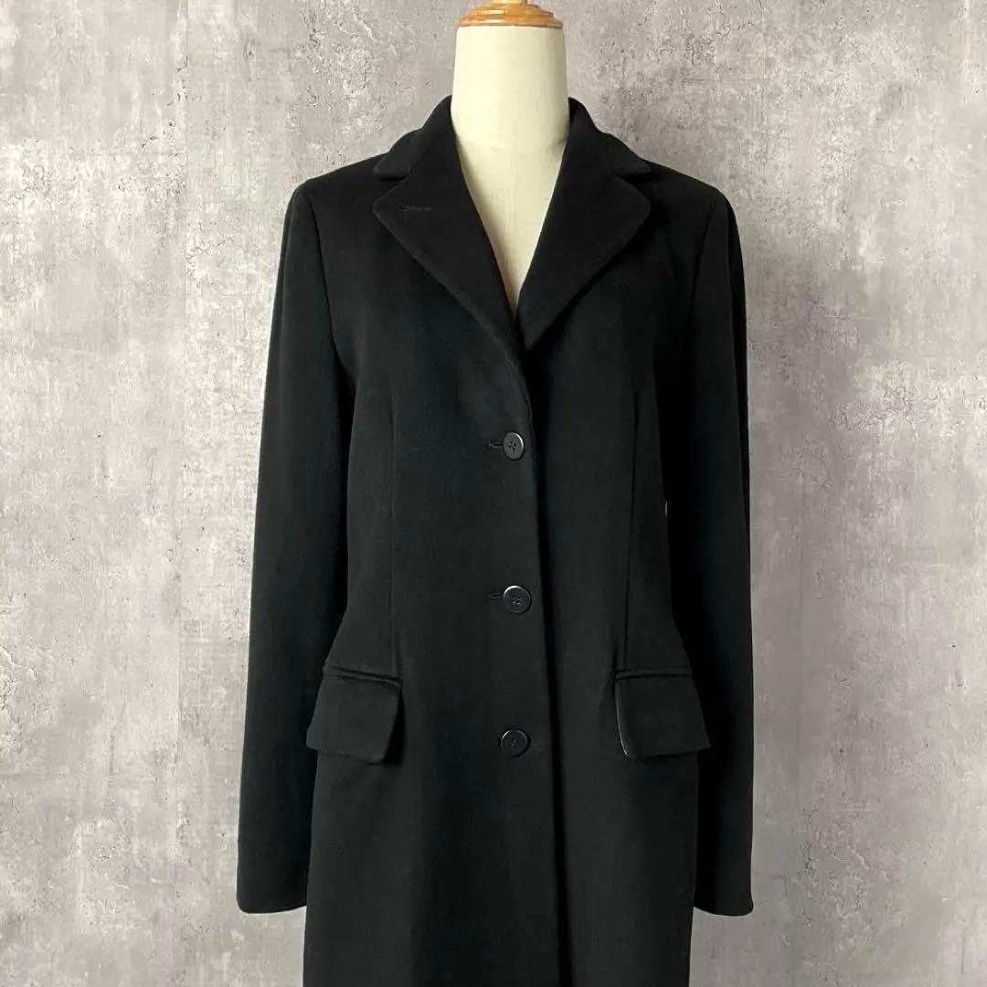 【高級】 アルマーニコレッツィオーニ ウール ロングコート イタリア製 黒 44