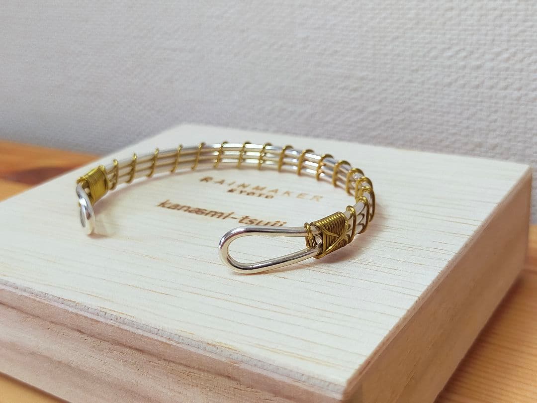 金網つじ　ワイヤーバングル　銀　真鍮　レディースサイズ