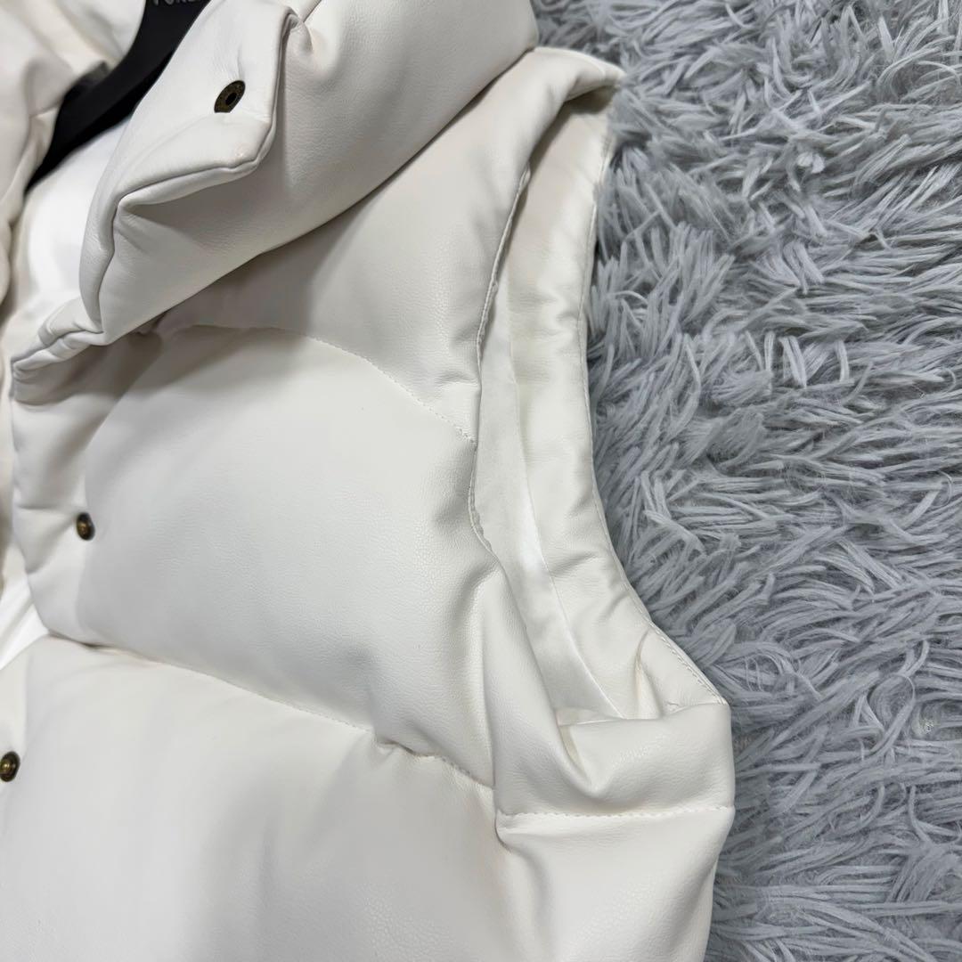 未使用級✨レア✨22AW グラムリップス エコレザーダウンベスト ホワイト F