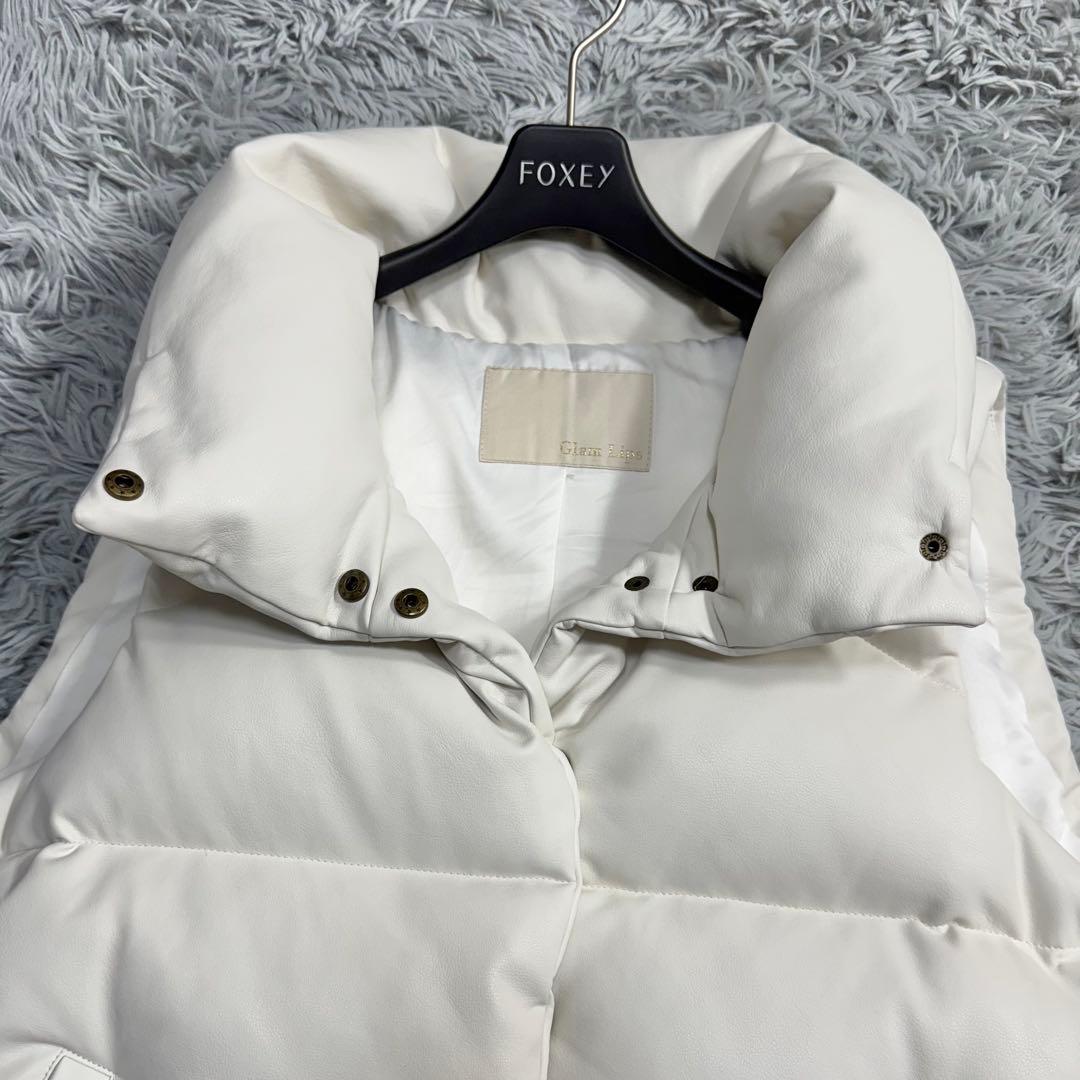 未使用級✨レア✨22AW グラムリップス エコレザーダウンベスト ホワイト F