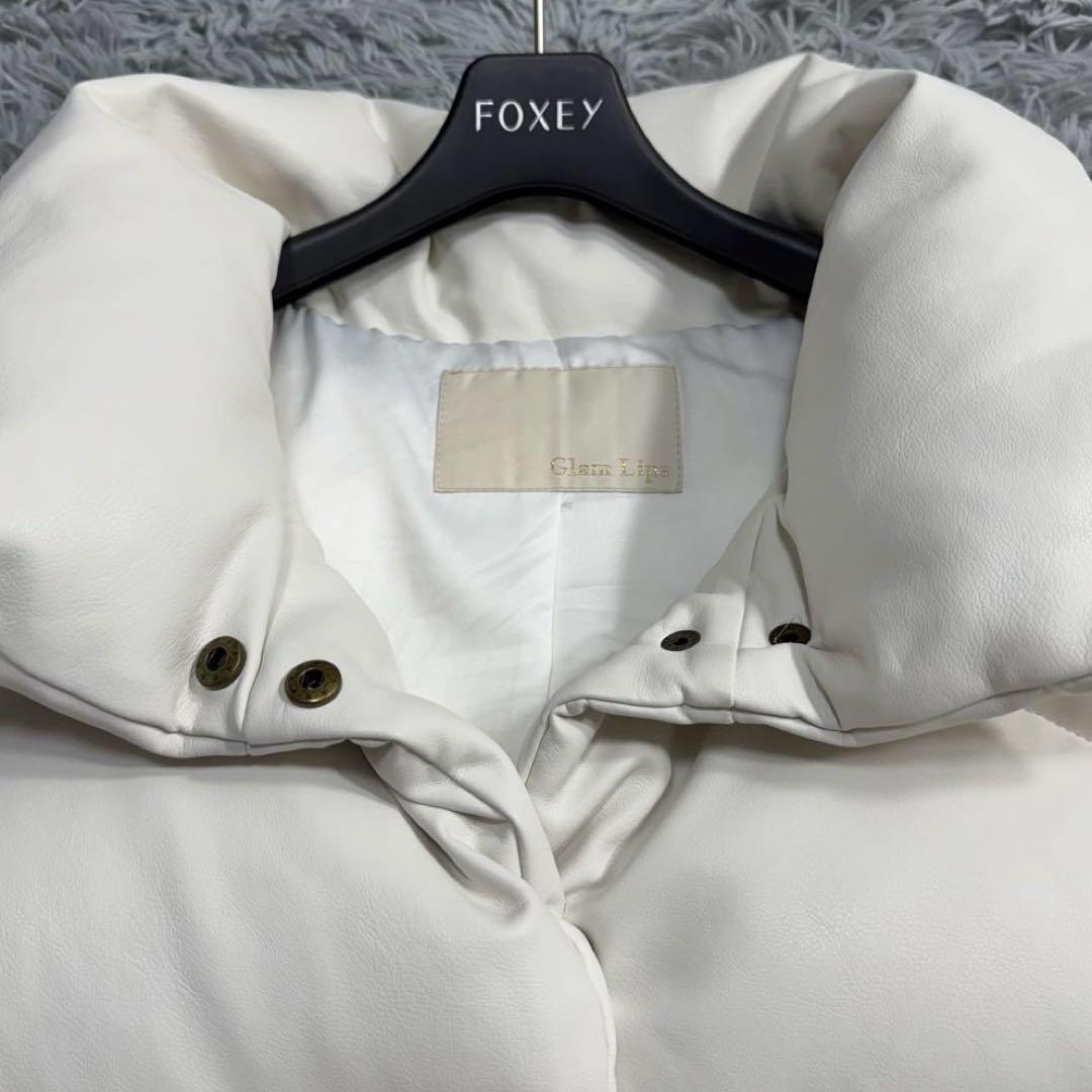 未使用級✨レア✨22AW グラムリップス エコレザーダウンベスト ホワイト F