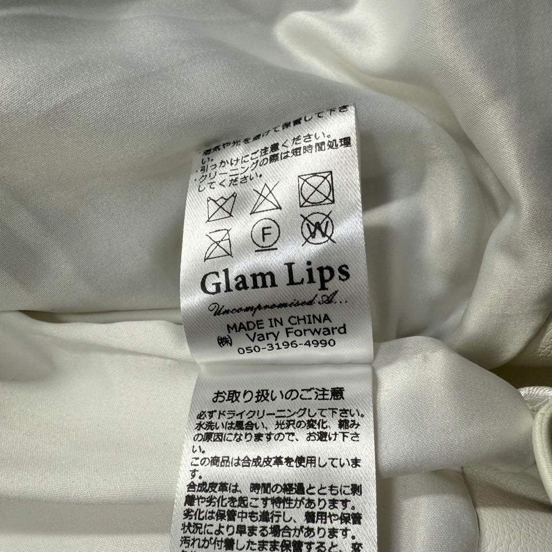 未使用級✨レア✨22AW グラムリップス エコレザーダウンベスト ホワイト F