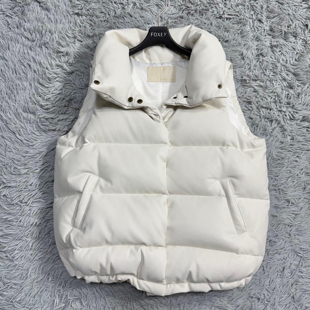 未使用級✨レア✨22AW グラムリップス エコレザーダウンベスト ホワイト F