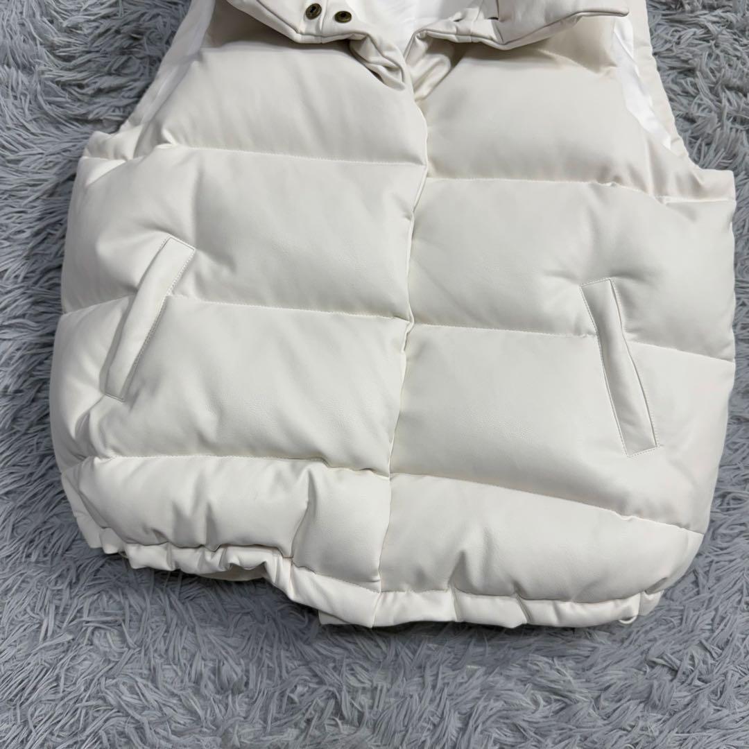 未使用級✨レア✨22AW グラムリップス エコレザーダウンベスト ホワイト F