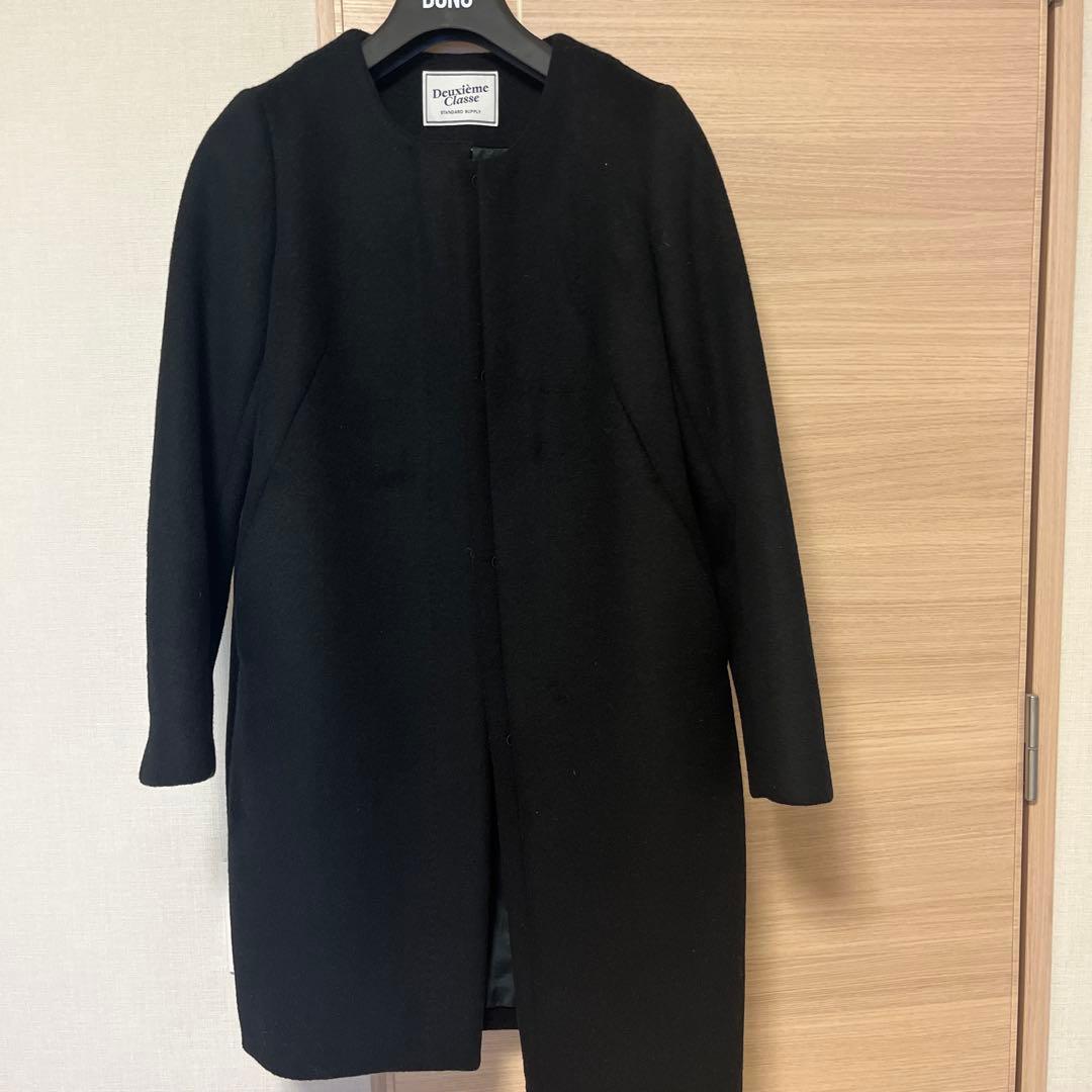Deuxième Classe ノーカラー ロングコート 黒　36