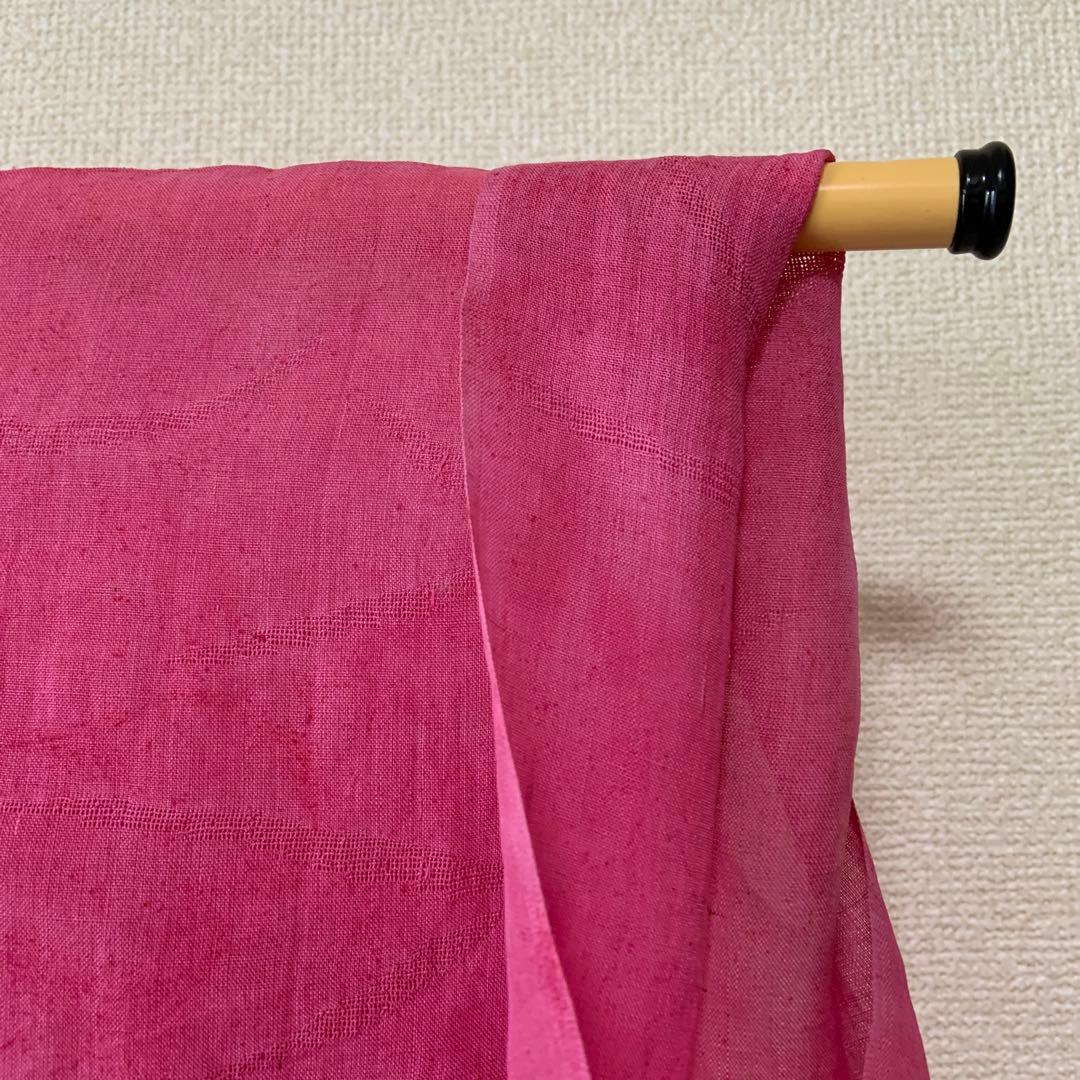本麻　洗える長襦袢　カラー襦袢　ローズピンク　リサイクル　ka2