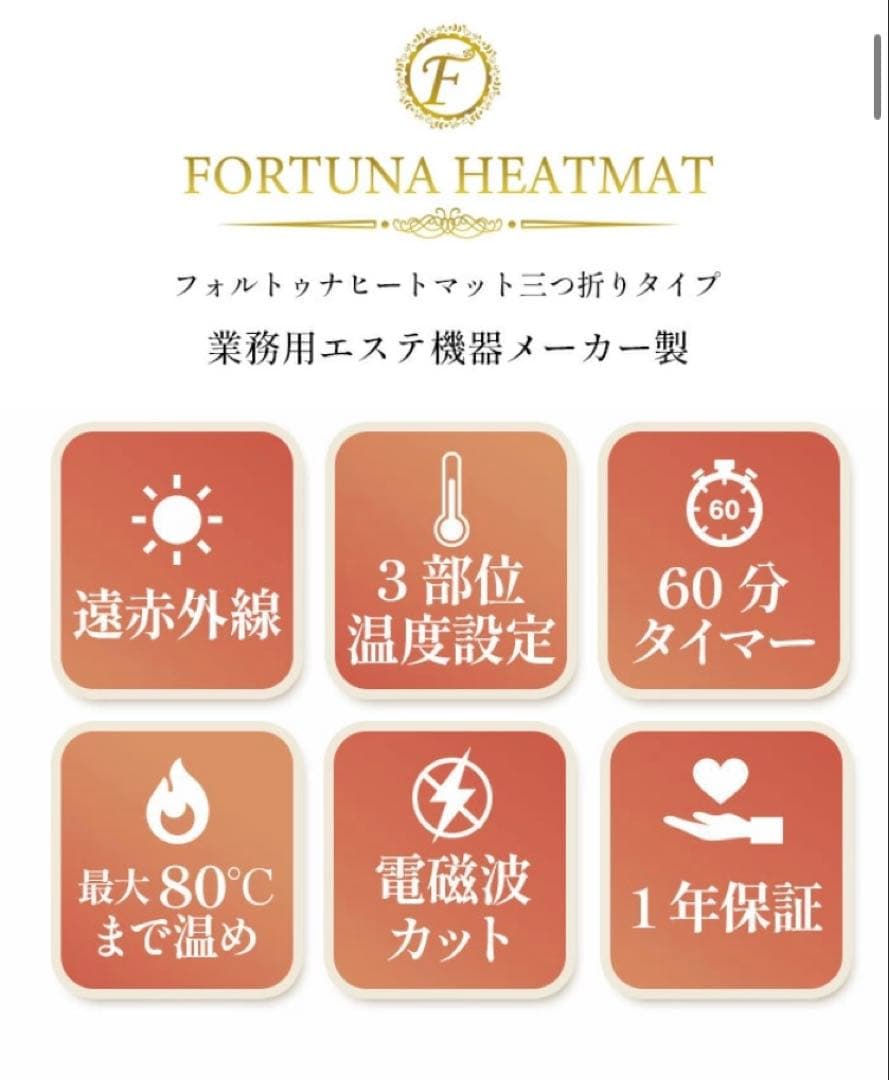 遠赤外線ヒートマット 温熱マット 三つ折り【FORTUNA HEATMAT】