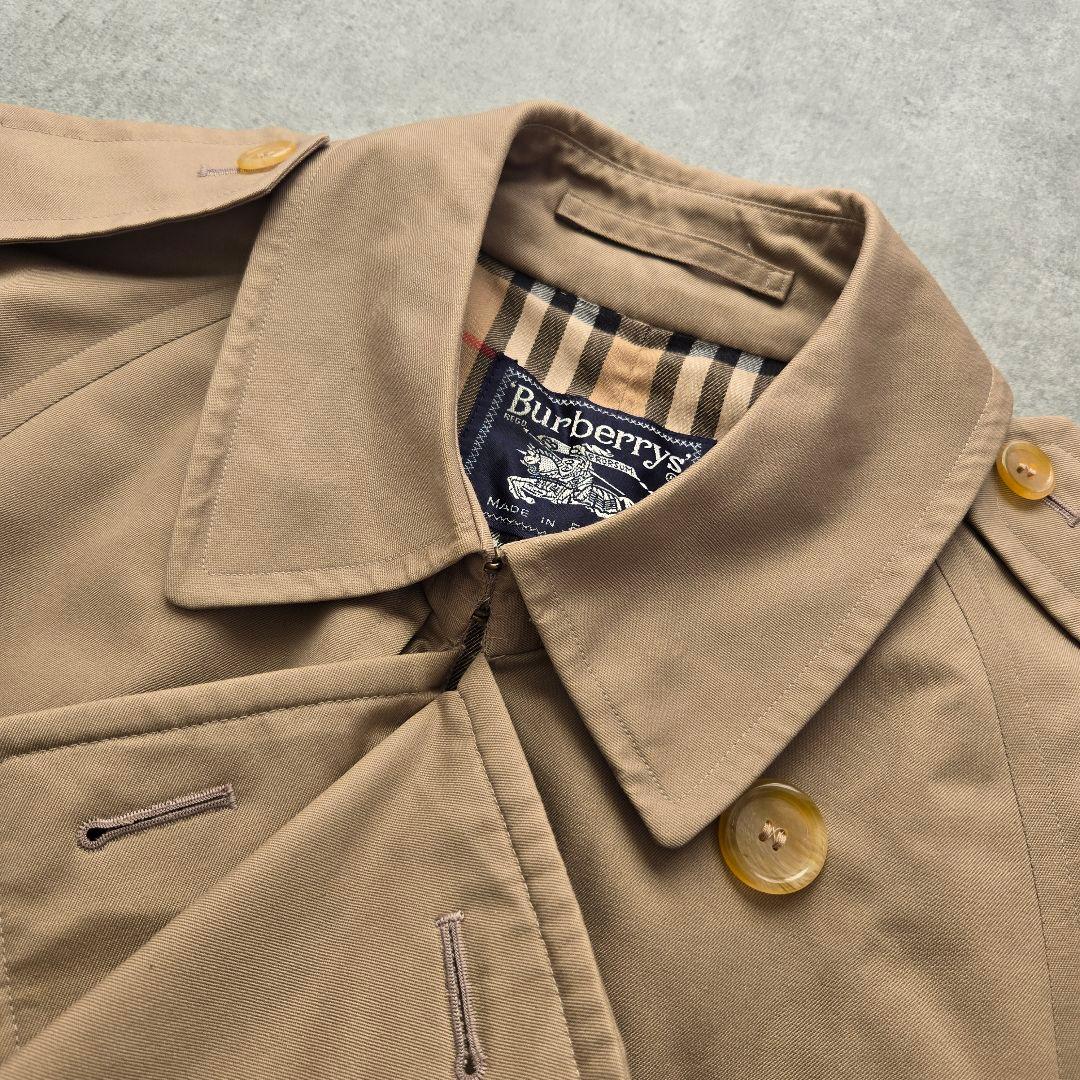 バーバリー 英国製　トレンチコート　ロング丈 ノバチェック総柄　ベルト ベージュ