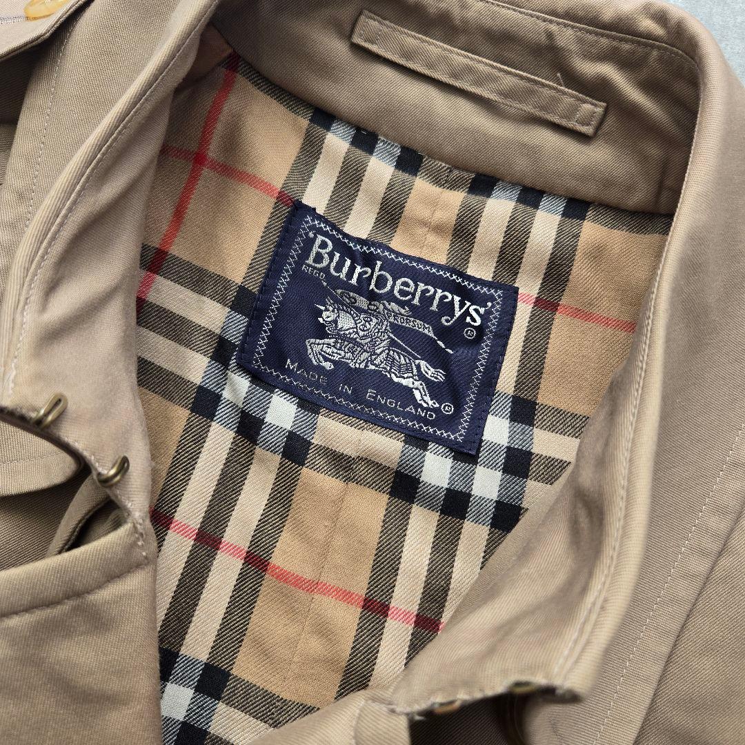 バーバリー 英国製　トレンチコート　ロング丈 ノバチェック総柄　ベルト ベージュ