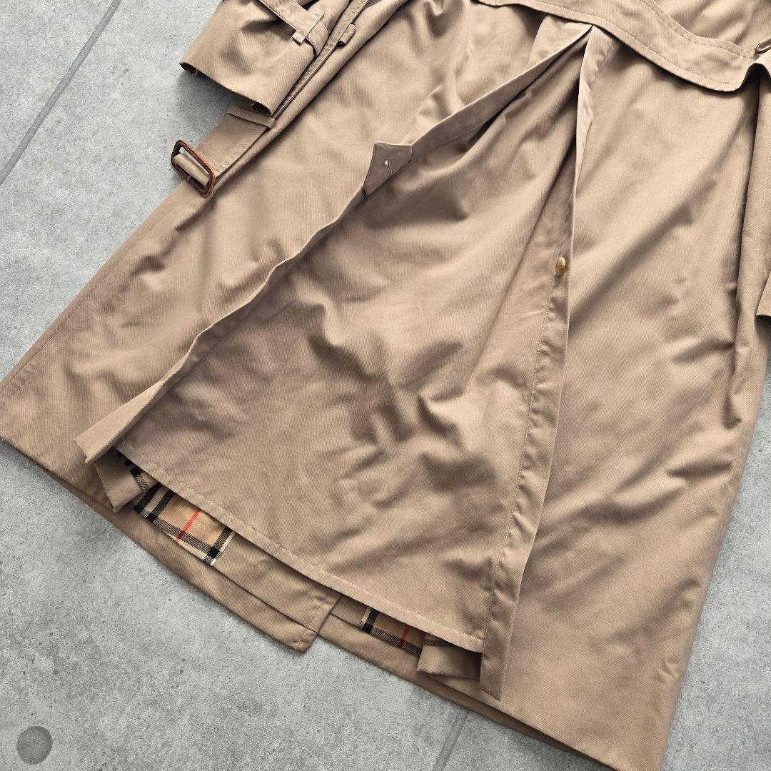 バーバリー 英国製　トレンチコート　ロング丈 ノバチェック総柄　ベルト ベージュ