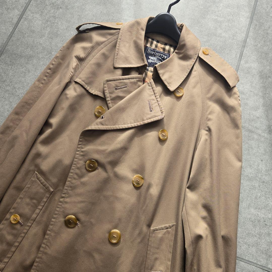 バーバリー 英国製　トレンチコート　ロング丈 ノバチェック総柄　ベルト ベージュ