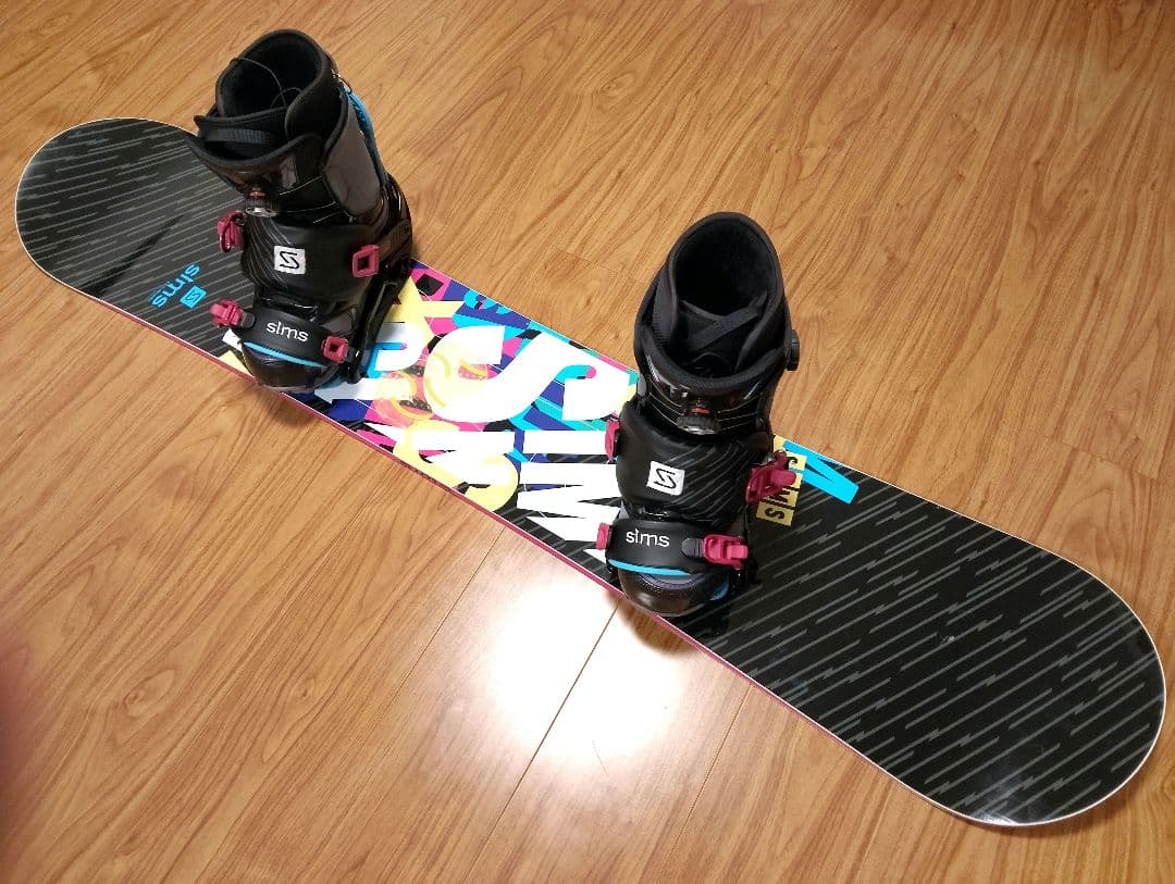 ★使用2回！SIMS スノーボードセット 151 ダブルBOAブーツ 26cm★