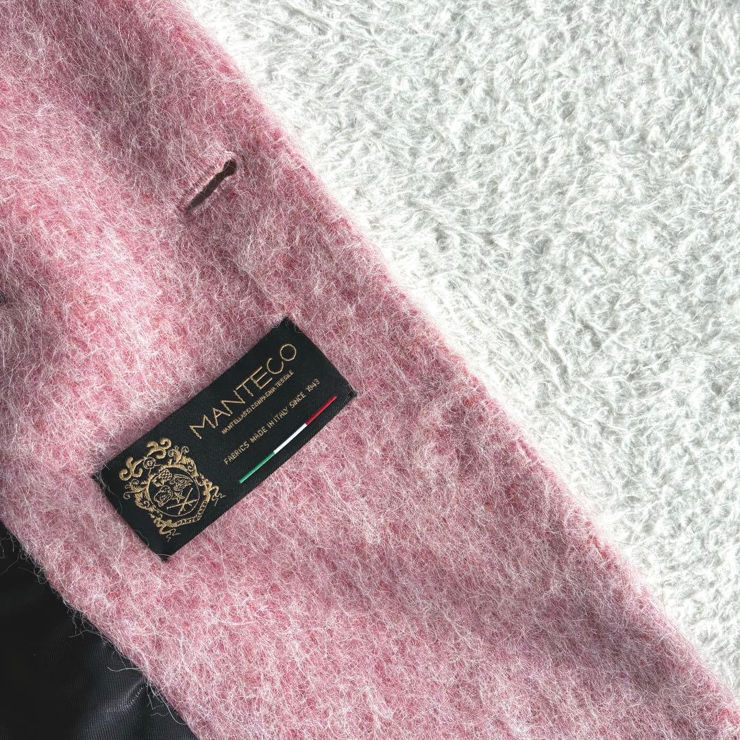 極美品 ザラ ZARA アルパカ ピンク シャギーコート マンテコ ロングコート
