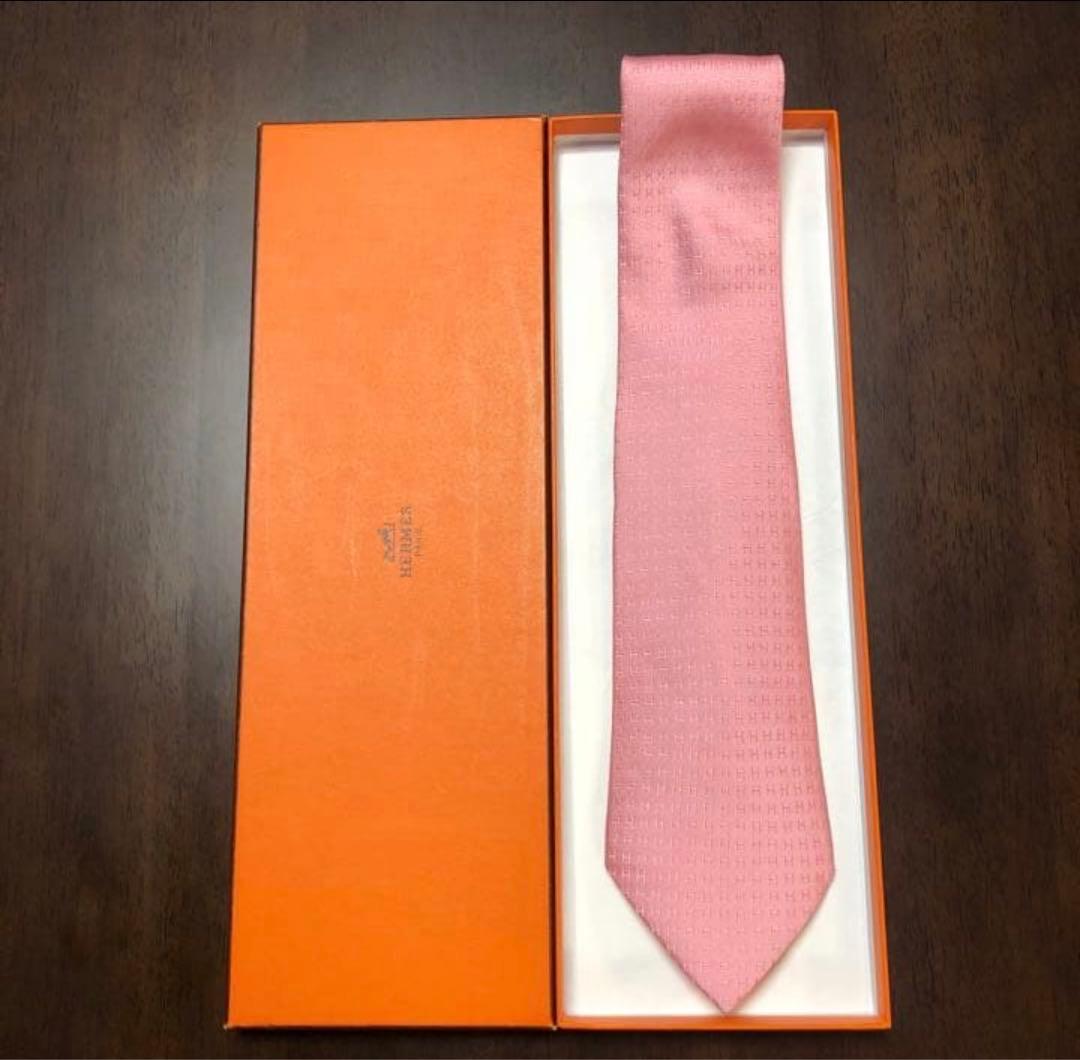 HERMES ピンク ネクタイ