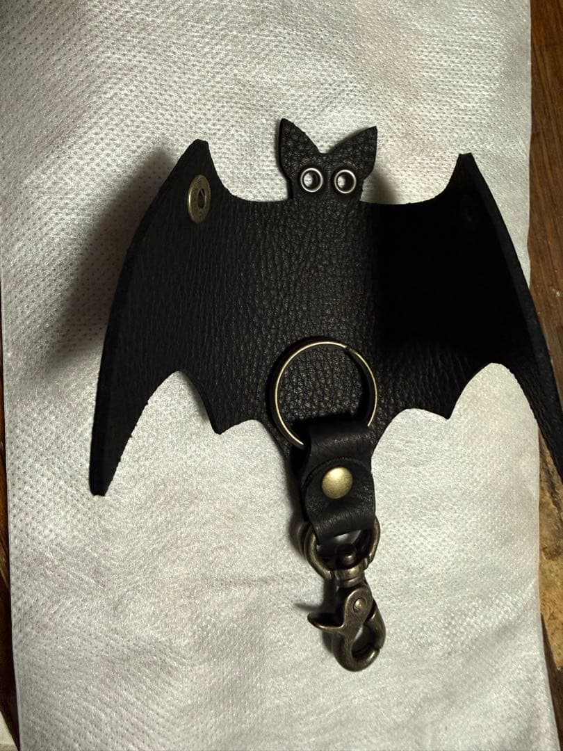 ANTIMID KEYCASE レザーコウモリ型レザーキーケース ブラック