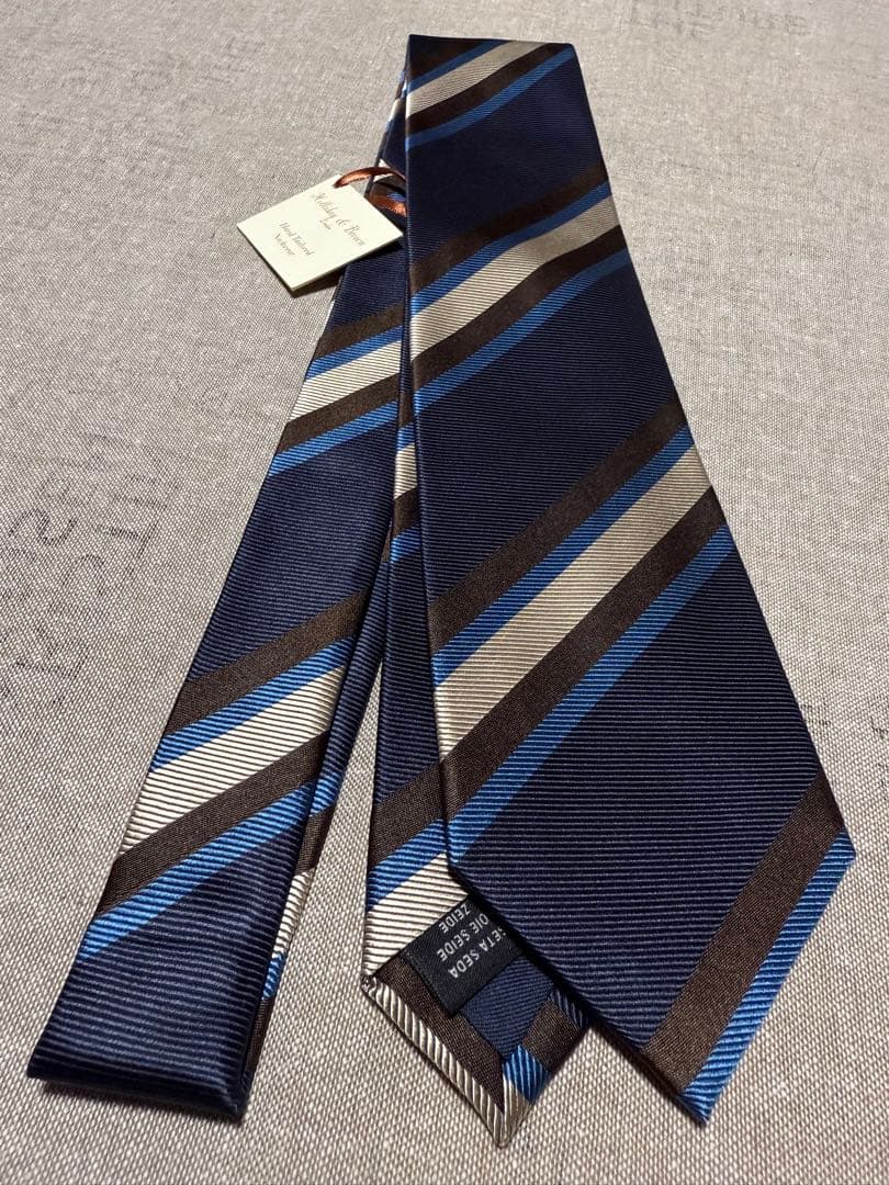 【新品】Holliday & Brown／レジンタルタイ／ネイビー／ブラウン