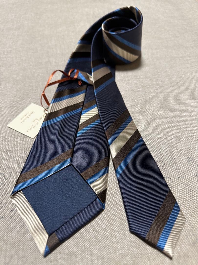 【新品】Holliday & Brown／レジンタルタイ／ネイビー／ブラウン