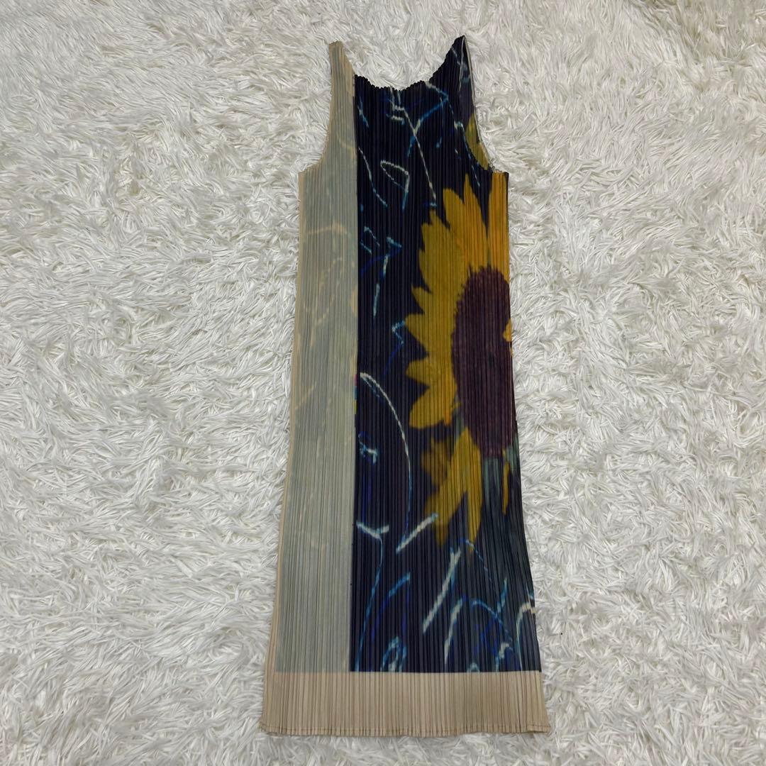 PLEATS PLEASE 97SS 荒木経惟 ひまわり 転写 ワンピース