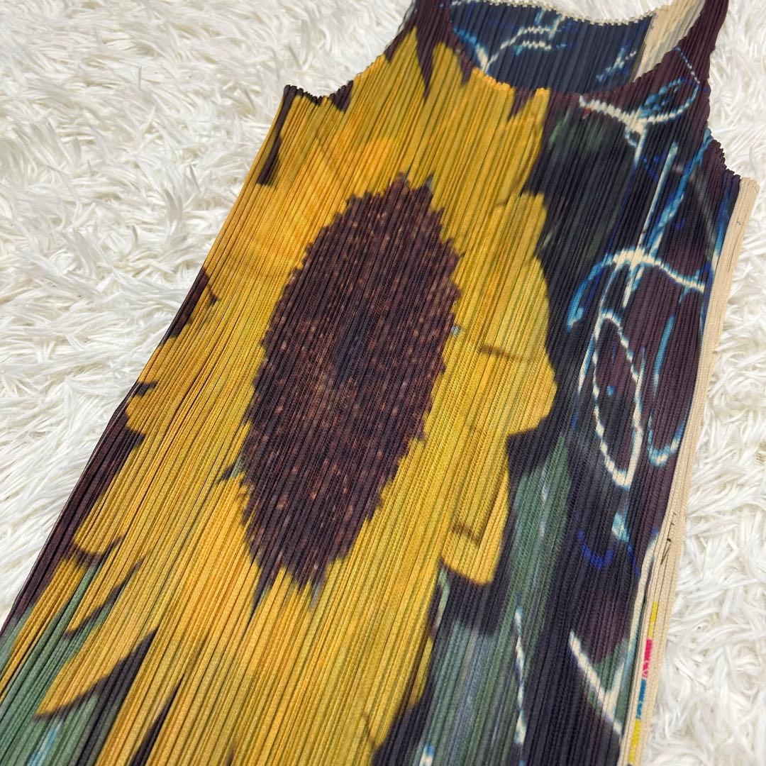 PLEATS PLEASE 97SS 荒木経惟 ひまわり 転写 ワンピース