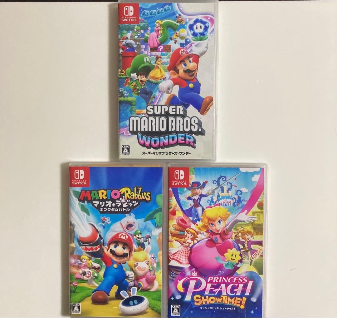 【美品】マリオワンダー、プリンセスピーチ ショータイム、マリオラビッツキングダム