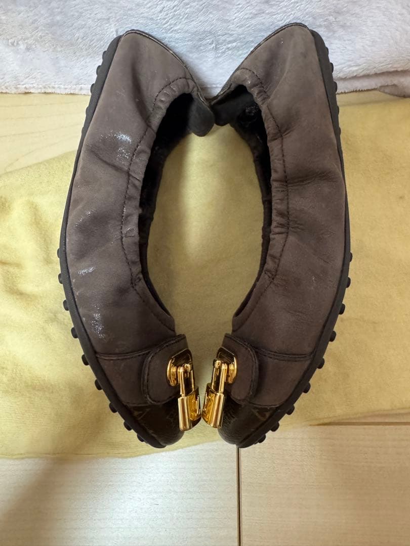 LOUIS VUITTON モノグラム パドロック バレエシューズ 35½
