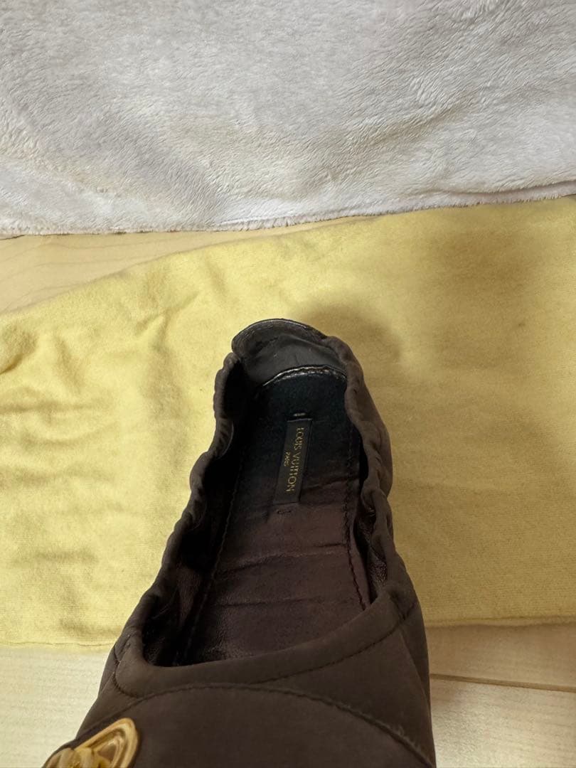 LOUIS VUITTON モノグラム パドロック バレエシューズ 35½