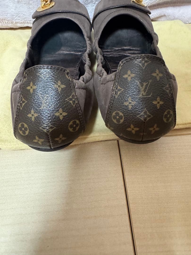 LOUIS VUITTON モノグラム パドロック バレエシューズ 35½